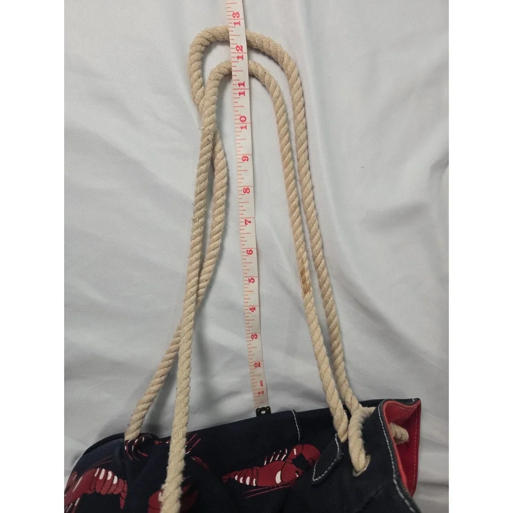 Tommy Hilfiger Lobster Print Canvas Backpack Nautical Coastal Bag